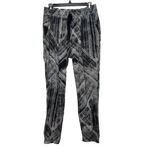 Lululemon Namaskar Pant II Jogger Size 8 Heat Wave Print White Black Graphic